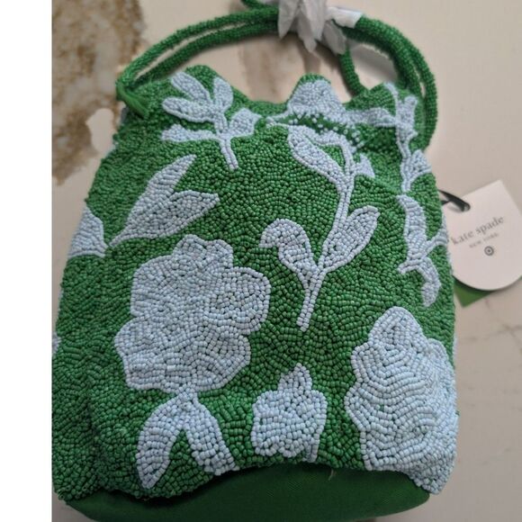 Beaded Classic Rose Drawstring Bucket bag kate spade new york Target Green/Blue - Picture 2 of 3